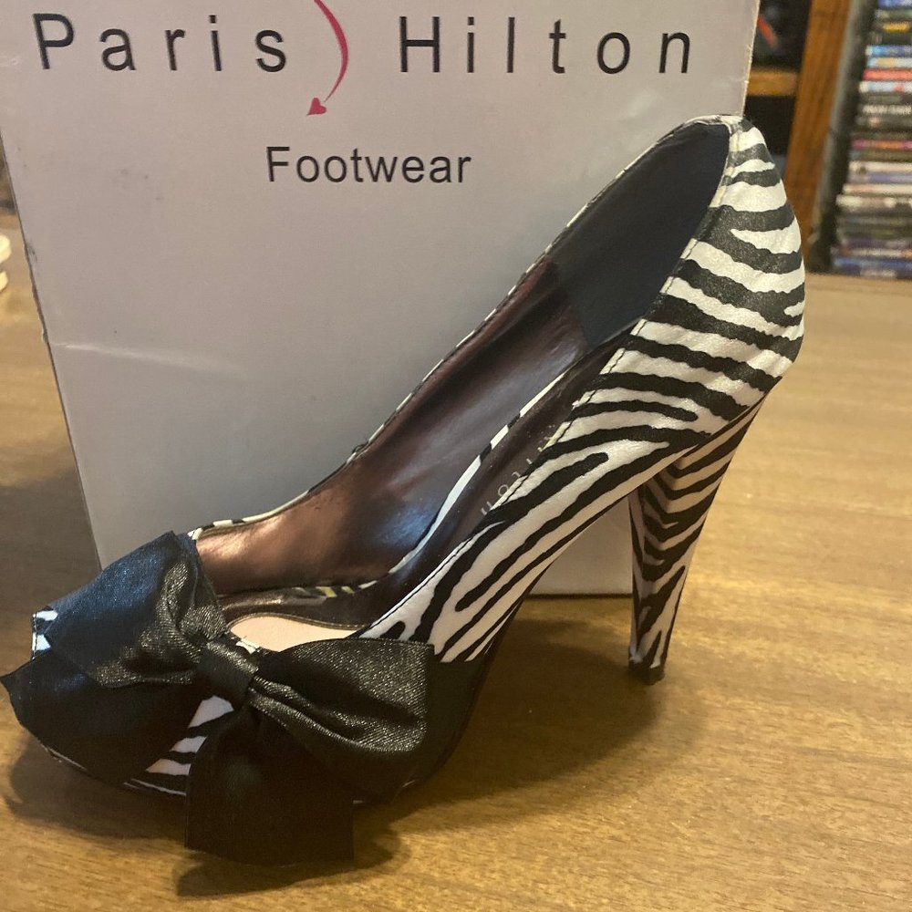 Paris Hilton Zebra Heels